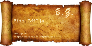 Bitz Zója névjegykártya